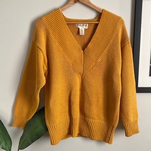 Jones New York Mustard V-Neck Sweater